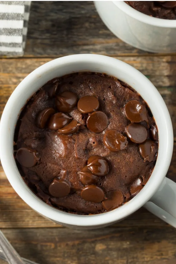 chocolate chips on brownie