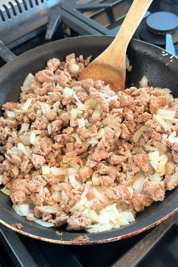 ground sausage and onion