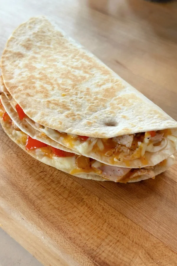 cooked chicken quesadilla