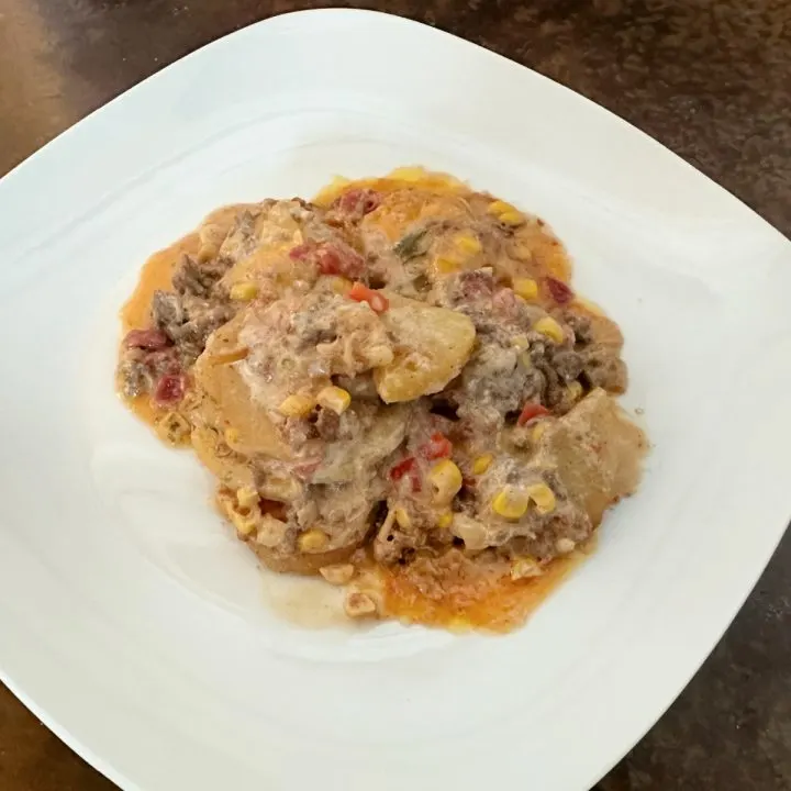 crock pot ground beef and potato casserole