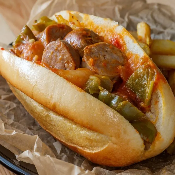 sheet pan sausage hoagies
