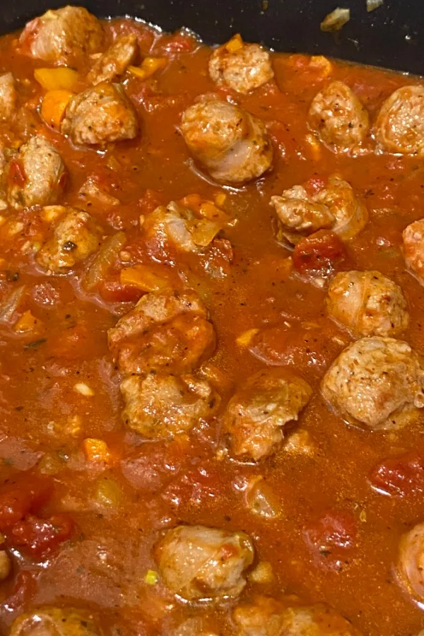 chicken sausage in sauce