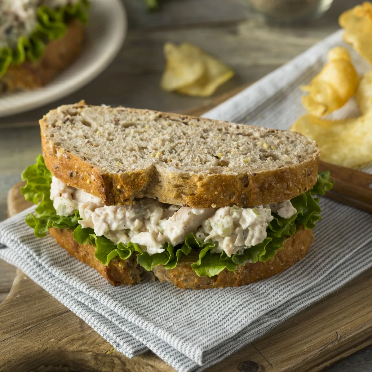 homemade chicken salad sandwich