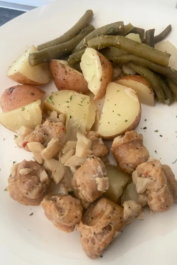 sausage potato green bean dinner