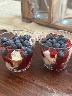 red white and blue fruit trifle
