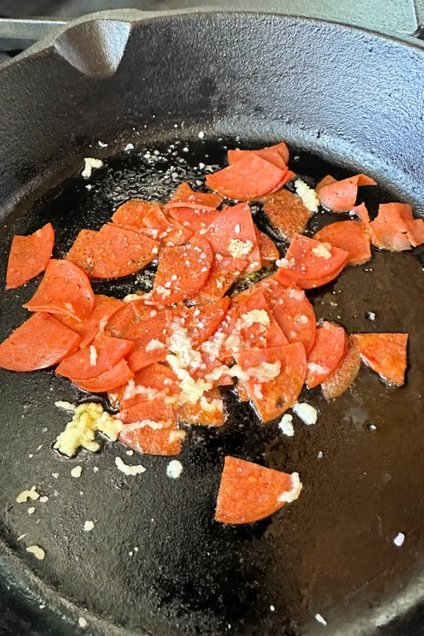 pepperoni in skillet