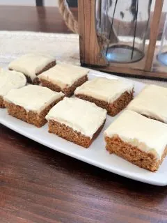 pumpkin bars with cream cheese icing
