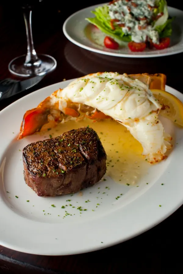 surf and turf dinner with butter
