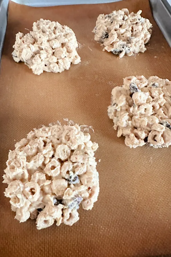 cookie dough on silicone baking mat