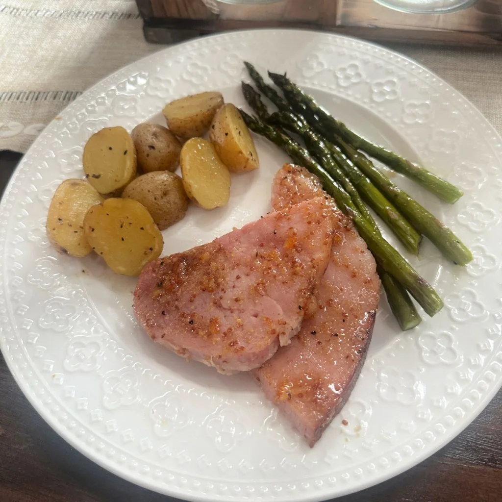 baked orange glaze ham steak