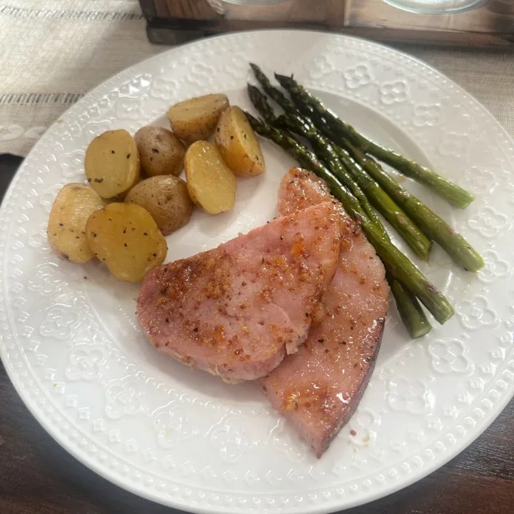 baked orange glaze ham steak