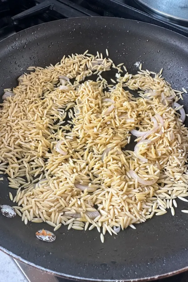 toasting orzo