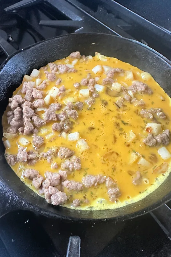 scrambled eggs in skillet