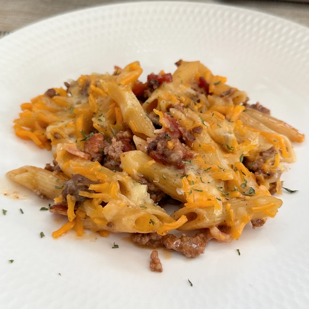 bacon cheeseburger pasta