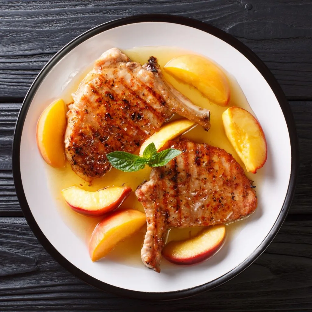peach glazed pork chops