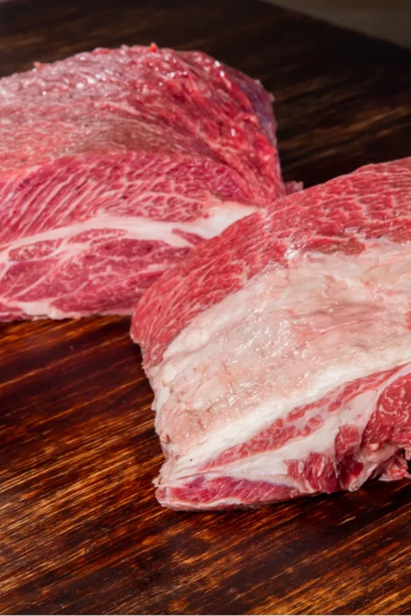 chuck roast split in half