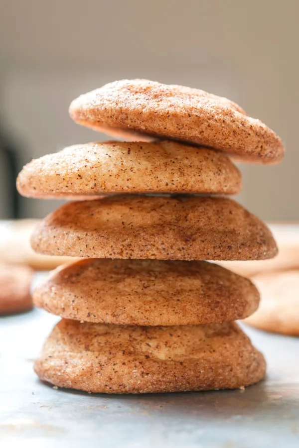 stack of snickerdoodle cookies