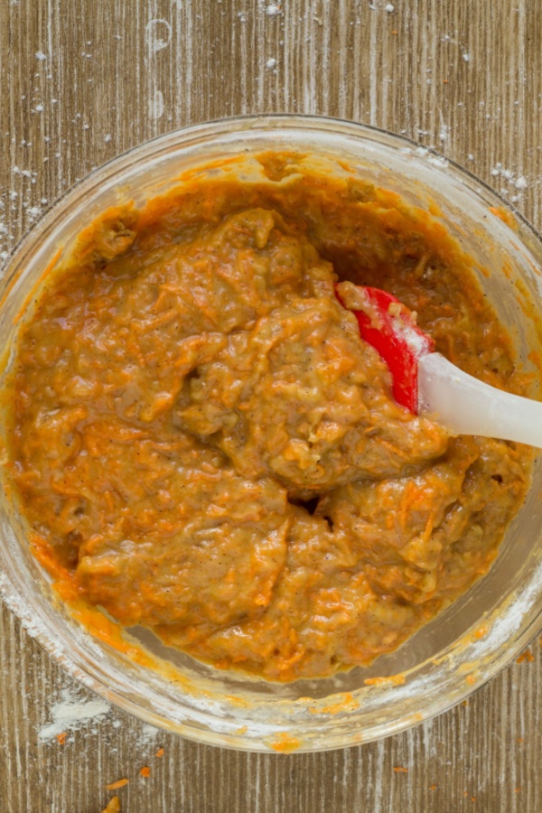 batter for carrot cake bars
