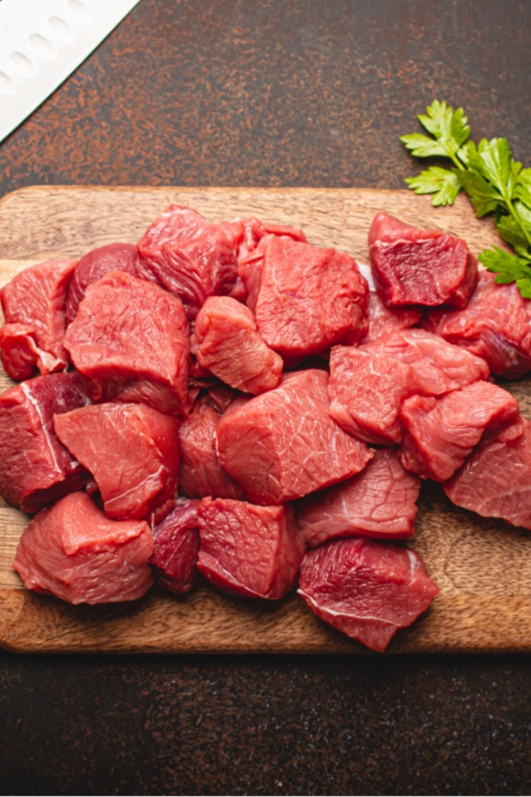 cubes of meat
