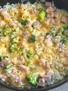 skillet ham and rice casserole