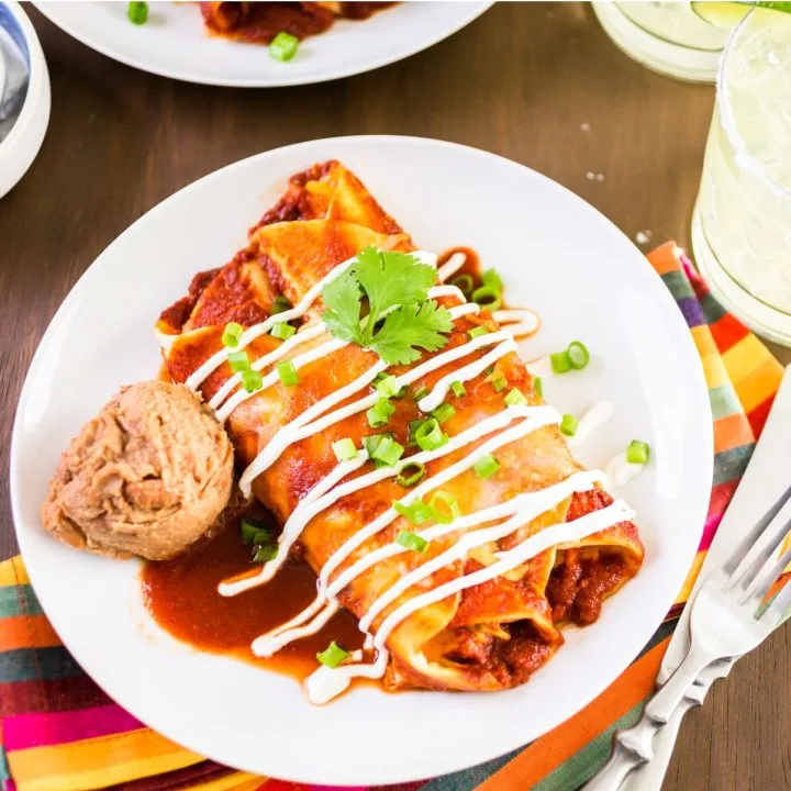 slow cooked beef enchilada