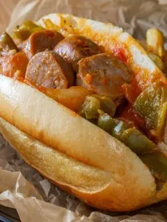 sheet pan sausage hoagies